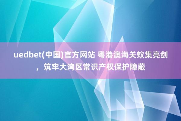 uedbet(中国)官方网站 粤港澳海关蚁集亮剑，筑牢大湾区常识产权保护障蔽
