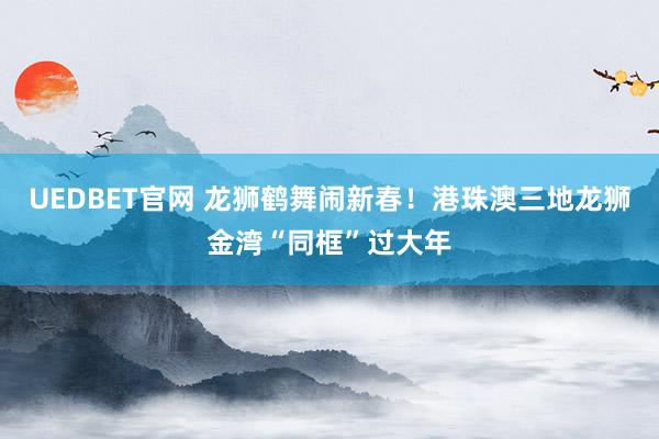 UEDBET官网 龙狮鹤舞闹新春！港珠澳三地龙狮金湾“同框”过大年