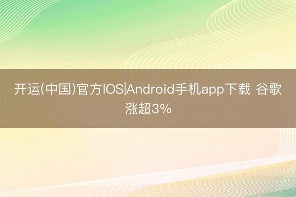 开运(中国)官方IOS|Android手机app下载 谷歌涨超3%