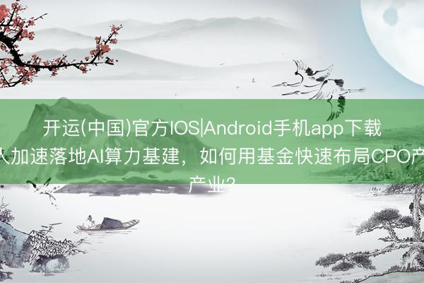 开运(中国)官方IOS|Android手机app下载 众人加速落地AI算力基建，如何用基金快速布局CPO产业？