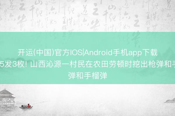 开运(中国)官方IOS|Android手机app下载 共185发3枚! 山西沁源一村民在农田劳顿时挖出枪弹和手榴弹